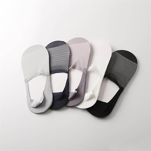 5pairs Velthentic Invisible Breathable Anti-Slip Socks, Men's Ultra Low Cut Mesh No Show Socks Ice Silk Ankle Sock3
