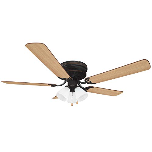 Image of Design House Millbridge Hugger Ceiling Fan, 52 inch, Oil Rubbed Bronze | , Ceiling Mount, Traditional, Steel, Fans, 157388-ORB
