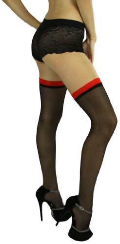 Image of ToBeInStyle Women's Nylon Thigh High Schoolgirl Opaque Stockings