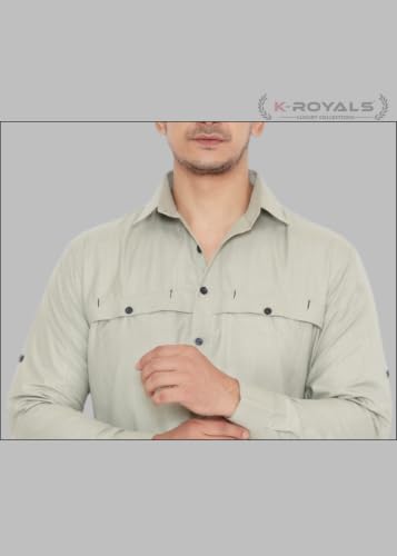 Image of K-ROYALS D-6 Cotton Blend Pathani suit for mens