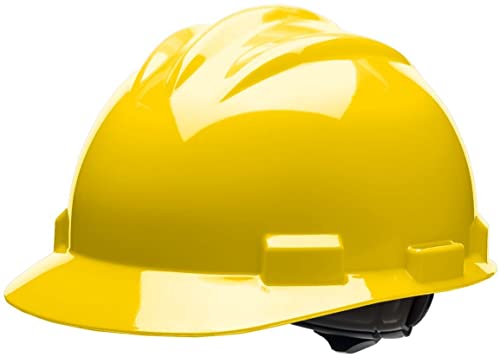 Bullard 3-Rib S61 Cap Style Safety Hard Hat with 4-Point Ratchet Suspension and Cotton Brow Pad, Yellow