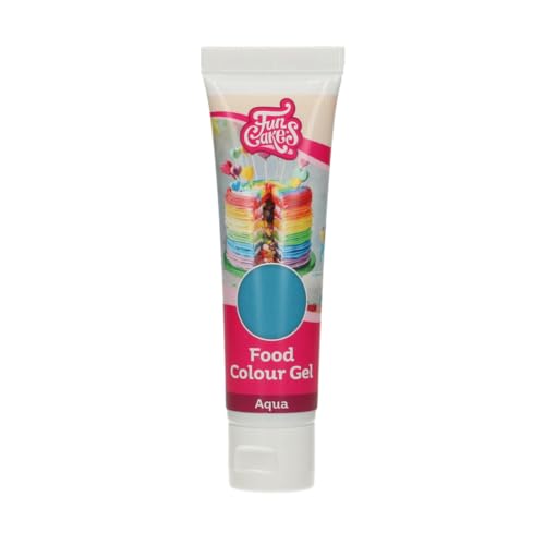 FunCakes Food Colour Gel Aqua: Hochkonzentrierte Lebensmittelfarbe für Teig, Sahne, Fondant, Marzipan. Einfache Dosierung. Ei