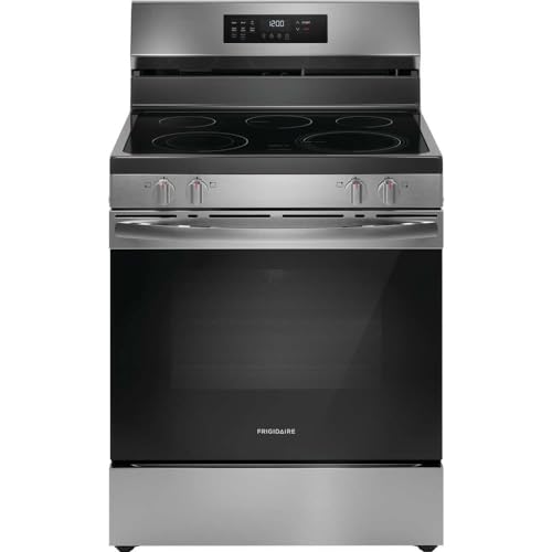 Frigidaire 30 in. 5.3 cu. ft. 5 Burner Element Freestanding Self-Cleaning Electric Range in...