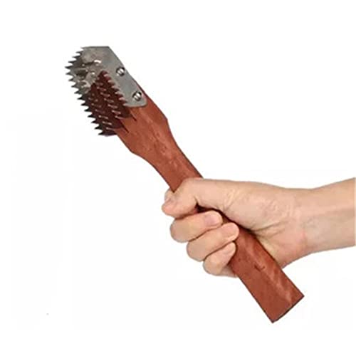 KINHA Manche en Bois en Bois Brosse à Peau de Poisson enlèvement Rapide grattoir à écailles de Poisson Rabot Coupe écailleur à Poisson Accessoire de Cuisine