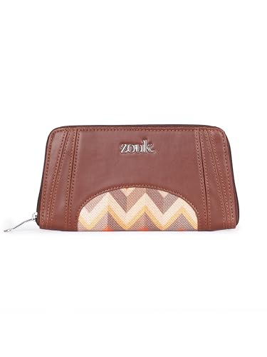 Image of ZOUK Arika Zipper Wallet for Women | Card Holder Wallet with 10 Card Slots, Coin Pouch & Cash Compartments | Purse for Women Stylish | Fits Phones up to 6.7 inch | Tidal Wave