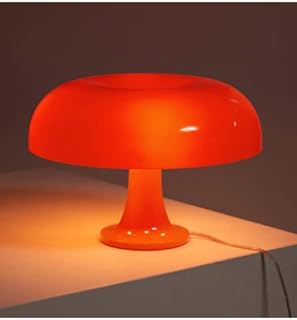 Italy Designer Led Mushroom Table Lamp for Hotel Bedroom Bedside Living Room Decoration Lighting Modern Minimalist Desk Lights (Orange,US Plug)