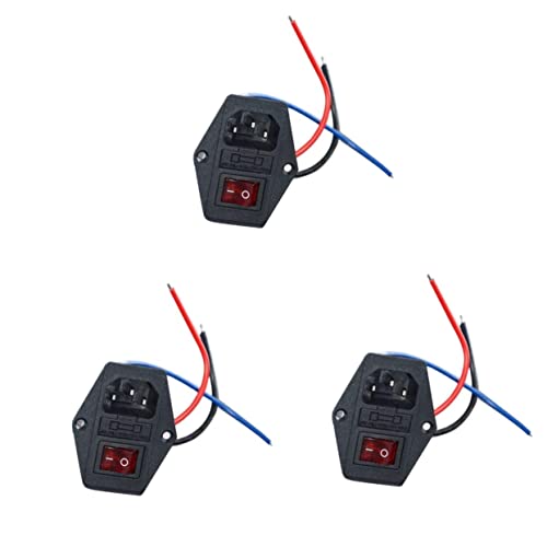 Baluue 3pcs Power Socket Switch Fused Spur Module Plug Button for Printer Parts