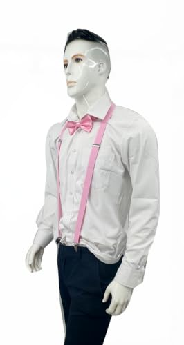Image of Men's Suspenders Bowtie Set Elastic Y Shape Style Women's Suspenders Bowtie For Wedding&Formal Events