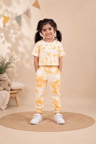 Image of Tweeny Mini Girls Kids Joggers | Tie Dye Joggers set | Track pant set | Pyajama with Crop top Combo Summer wear for Girls