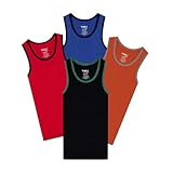 Buyless Fashion Boys Scoop Neck Tagless Undershirts Soft Cotton Tank Top (4 Pack) 13-14