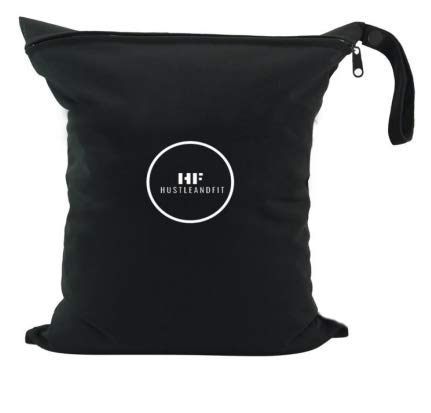 HustleandFit Washable/Reusable Waterproof Wet Dry Laundry Bag - Travel Laundry Bag for Gym Clothes, Laundry, Swimsuit, Wet Clothes, Swimming, Workout, Yoga and Washing Assorted Heavy Duty Laundry.