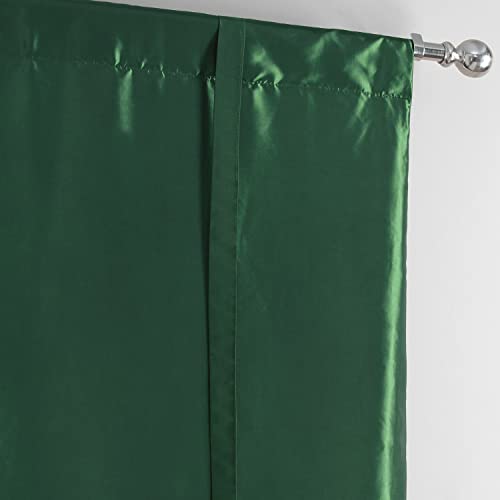 Hpd Half Price Drapes Faux Taffeta Silk Room Darkening Tie Up Curtains For Windows Roll Up Balloon Curtain For Living Room, Kitchen 46 X 63 (1 Panel), Ptch-Tu208-63, Emerald Green #TOP6