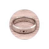 6mm Unisex Titanium Steel Ring – Personalised Engraved Custom Text with Matte Finish & Beveled Edge – Comfort Fit Wedding Band, Promise Ring, Gold Black Silver for Men & Women, Gift for Him & Her