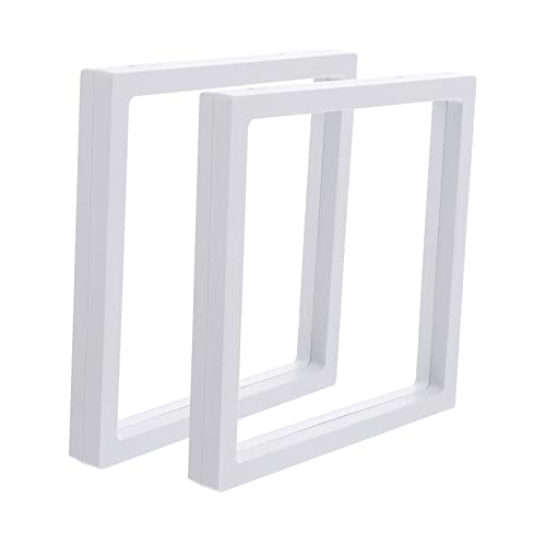 ULDIGI 2pcs Floating Frame Jewelry Display Holder Transparent Box for Medals Coins and Collectibles Easy Push Open Design White