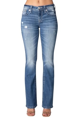 Miss Me Women's Byzantine Cross Mid-Rise Bootcut Jeans2