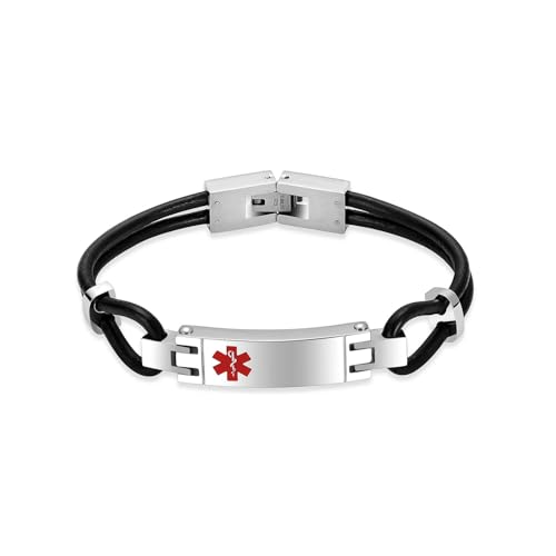 Bracelet de crémation pour cendres en cuir rouge et acier de 18 cm
