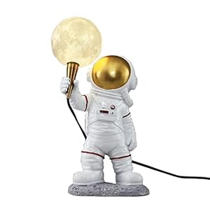 Astronaut starlight, 3D-printharsmaan, LED-bureaulamp, astronaut-desktopdecoratie, warm licht, USB-energiebesparing…