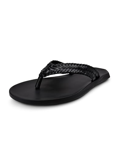 Image of Mochi Men's Faux Leather Woven Comfy Stylish Chappal