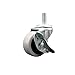 Service Caster - 2 Inch Swivel Thermoplastic Rubber Caster and 1/2-13 TPI x 1.5 Threaded Stem and Brake - 80 lbs./Caster
