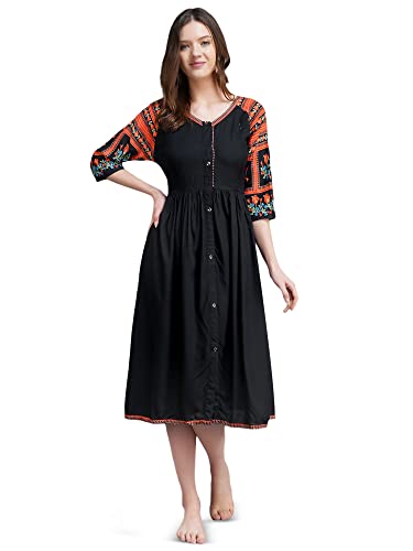 Image of Savita's Ethnic Women's Rayon Anarkali Maternity Feeding Kurti with Zippers (SE13)
