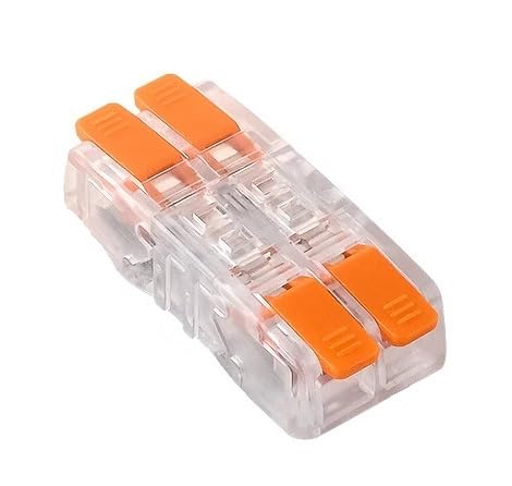 Lever Wire Connectors 60pcs Quick Lever Splicing Transparently Connectors 2.5mm 1 in and Out Universal Fast Wiring Compact Lighting