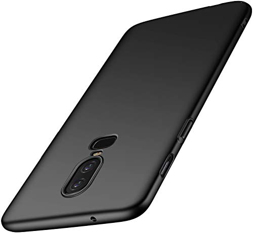 Phone Case for OnePlus 6 Case Slim Protective OnePlus 6 Case Matte Finish Non-Scratch Non-Fingerprint Mark Resistant Premium PC Hard Cover for OnePlus 6 Case (Black)