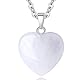 XIANNVXI Kristalle Bergkristall Kette Liebe Herz Bergkristall Anhänger Halskette Damen Silber Heilung Kristall Heilstein Edelsteine Reiki Schmuck Valentinstag Geschenke