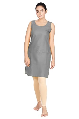 Image of Women's Cotton Long Camisole for Kurti /Suit Slip /Long Inner /Samij for Women Sameej /Knee Length Inner Wear /Sameez /Kurti Slip /Round Neck /Invisible
