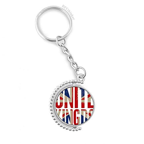 Porte-clés rotatif drapeau du Royaume-Uni Big Ben Union Jack en métal multicolore pour souvenir