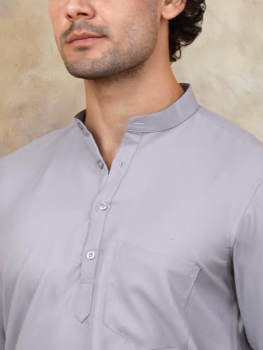 Image of Jompers Men's Cotton Regular Fit Solid Short Kurta