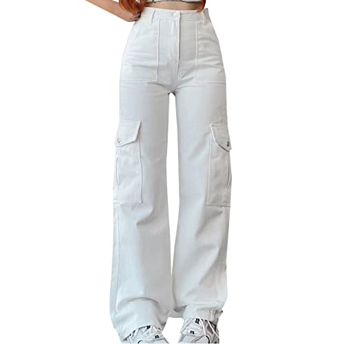 Pantalones Cargo Mujer 2024 Pantalones Multibolsillos Pantalón Largo Pantalón Trabajo Casual Original Fiesta Elegante Talla Grande Pantalones Moda Elástico Suelto
