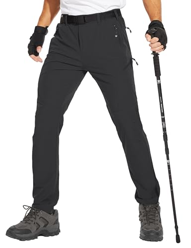 NATUVENIX Wanderhose Herren, Leichte Outdoor Hosen für Herren Wasserabweisend Trekkinghose Schnell Trocknende Reisenhose Männer Stretch Arbeitshose