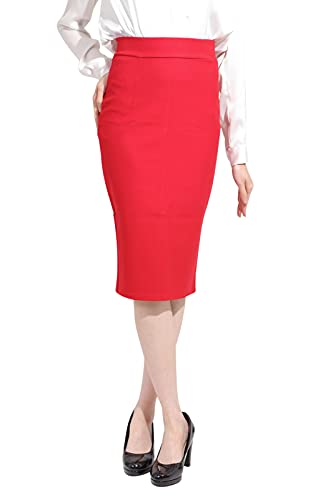 Eiza ペンシル スカート タイト 大きいサイズ ひざ下 ミディ丈 オフィス スーツ 用 バックスリット e543