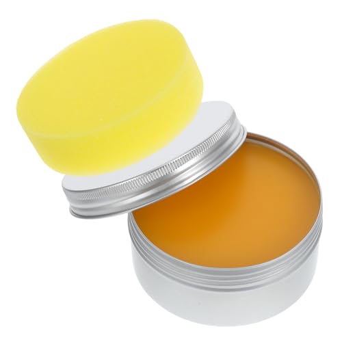 Levemolo Beeswax Wood Conditioner Paste Wax 200g with Sponge Solid Furniture Polish for Hardwood Floors Cabinets Natural Wood Restorer and Conditioner