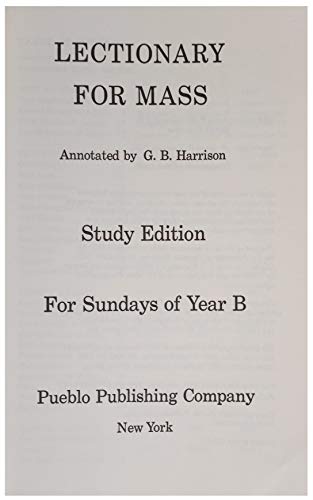Lectionary for Mass Study Edition B Cycle, Sundays 9998843413 Book Cover