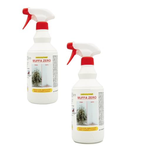 AGRI-CULTURA® | Spray Antimuffa per Muri Interni【 2x 750 ml】| Rimuove Muffa Alghe e Muschi | Ideale per Muri, Bagno, Camera, Armadio | Antimuffa Spray Immediato e Duraturo per Interni ed Esterni.