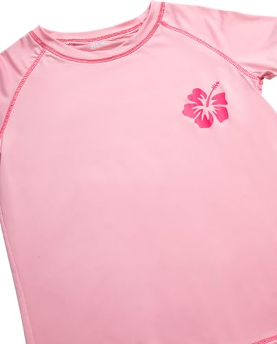 Image of Real Love Toddler Girls Rash Guard - 2 Pack Quick Dry Sun Protection Swim Shirt Girls Short Sleeve Rash Guard Kids (2T-16)
