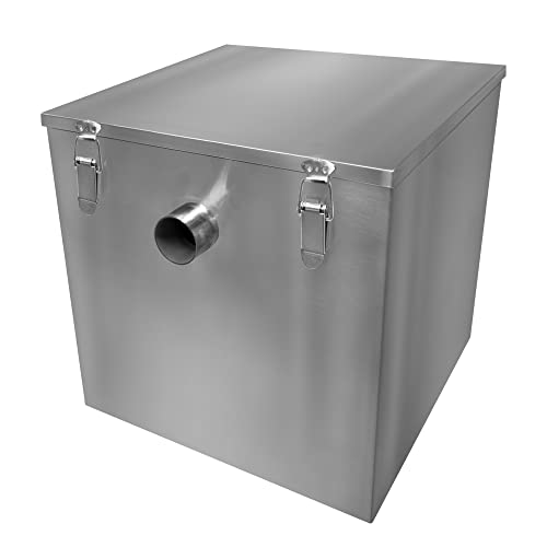 Commercial Grease Trap 60L Under Sink Interceptor 9KG Stainless Steel Waste Fat Oil Water Separator Filter Restaurant Kitchen Takeaway Hotel Café 50mm Inlet Outlet Compact 39cm H x 39cm W x 39cm D