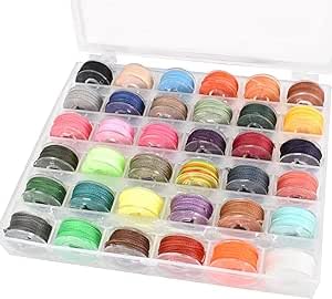 Hilo Encerado 36 Colores,Colorido Cordón De Hilos Encerados 0,65 Mm*6m,Cuerda De Poliéster Encerado,Hilo Encerado Macrame para Bisuteria Manualidades Abalorios Costura De Cuero