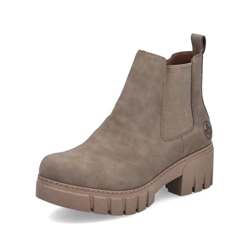 Rieker Botines clásicos de mujer 74550, botines de mujer, con plantilla suelta, Beige 64, 39 EU