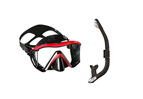 Mares i3 + Ergo Dry Maskenset Schnorchelset (schwarz-rot/schwarz)