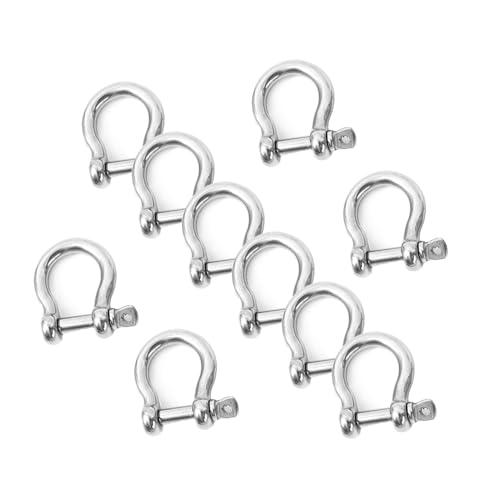 ALLZSMOOTHLY Bow Shackle 1/4 '', 5/16'',3/8'',high-Strength Carbon Steel Bow Shackle, Screw Pin Anchor Shackle,Suitable for Camping and Hiking