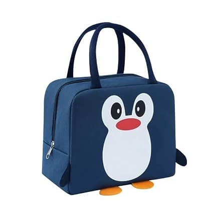 Lunch Bags for Office Women & Men Insulated Lunch Bag for Kids Tiffin Bag for Organizer Storage Lunch Box Portable and Reusable- Assorted Color and Design Pack of 1 (Blue)