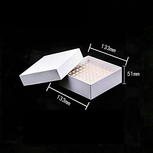 Image of Cardboard Freezer Box - White /81 Place,Water and Ice Resistant Coating,For storing 1.5-2.0 mL cryovials(Pack of 6)