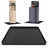 24x16x0.8 Inch Waterproof Water Cooler Mat with Raised Edge - Non-Slip Spill Drip Tray for Cooler Dispensers, Easy to Clean Mat for Floor & Countertop Protection in Kitchen, Office, Bedroom (Black)