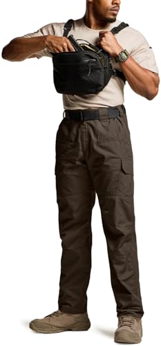 Image of CQR Men's Tactical Pants, Water Resistant Ripstop Cargo Pants, Lightweight EDC Work Hiking Pants, Outdoor Apparel