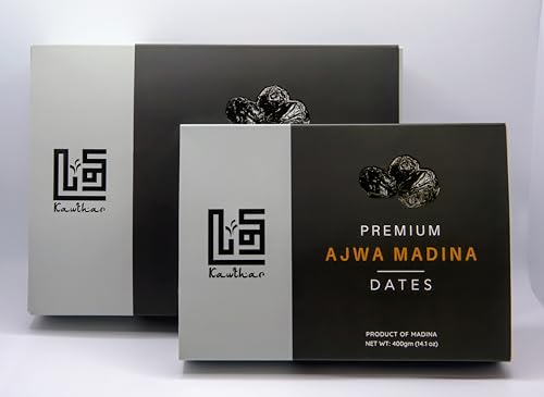 Premium Large/Jumbo authenticated Ajwa Dates 800g Gift Box by Kawthar (New Harvest)