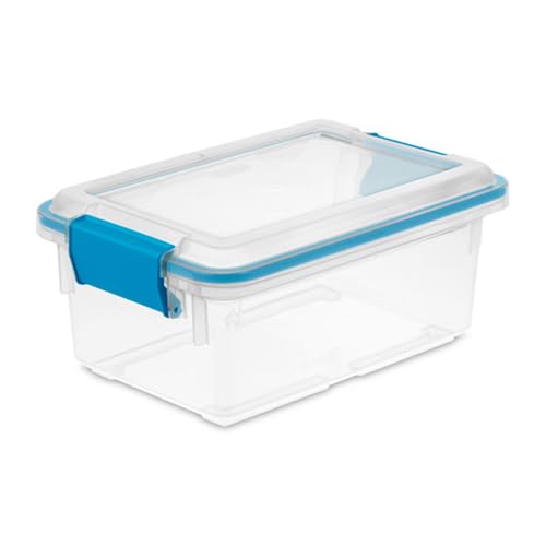 Image of Sterilite 24-Pack Gasket Box, Weather-Resistant Storage Bins with Latching Lids, 7.5 Quart - Heavy-Duty Organizing Containers for Closet, Bathroom, and Office