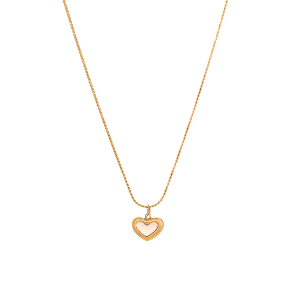 White Heart Necklace for Women - Waterproof & Anti Tarnish Jewellery | Gold Plated Necklace Chain, Gift For Women & Girls-image-41