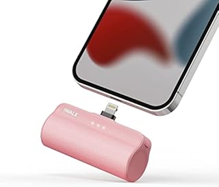 iWALK Mini Portable Charger for iPhone with Built in Cable, 3350mAh Ultra-Compact Power Bank Small Battery Pack Charger Compatible with iPhone 14/13/13 Pro/12/12 Pro/11/XR/XS/X/8/7/6,Pink